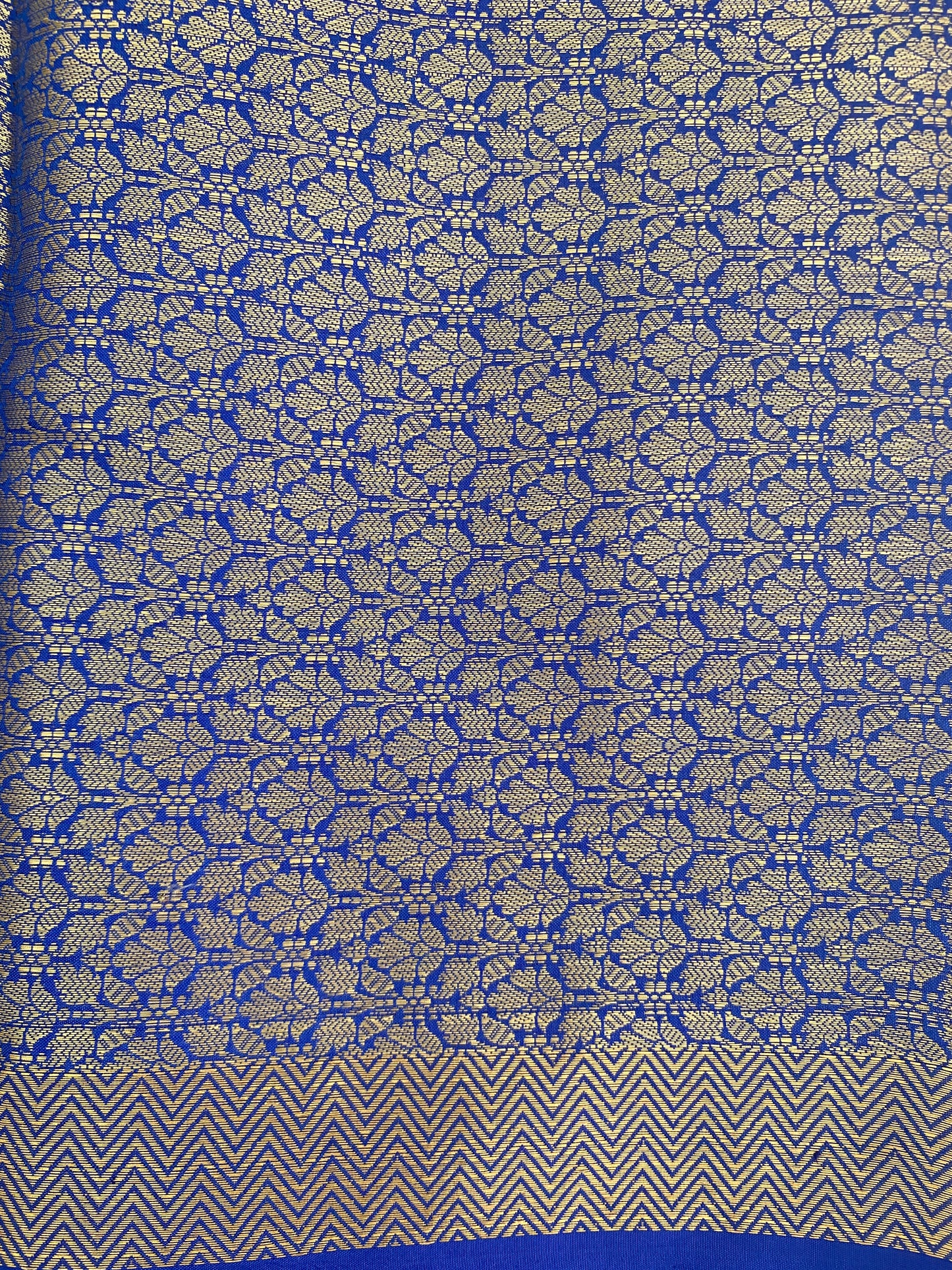 Raw Mango Puna Katan Silk Saree | Royal Blue