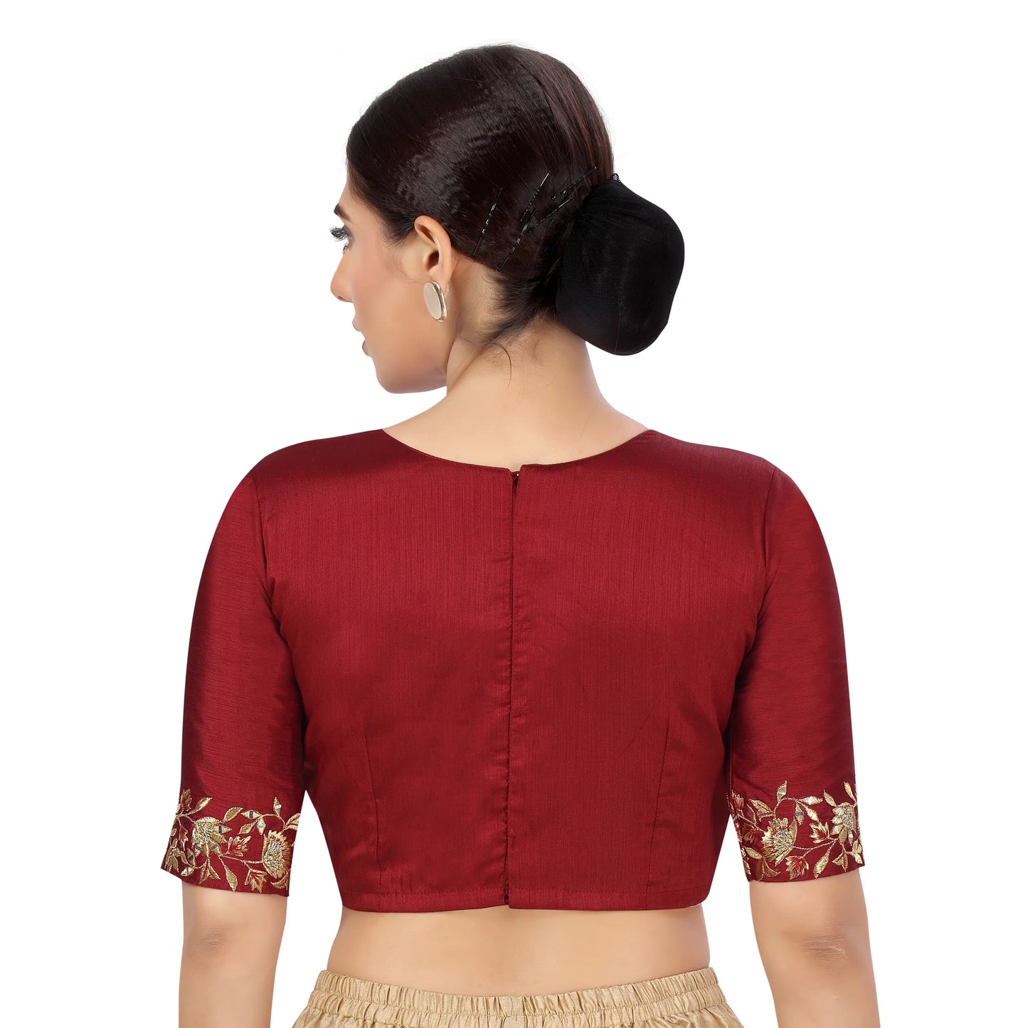 Embroidered Blouse - Maroon