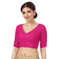 Elegant Pink Georgette Saree Blouse with Golden Embroidery