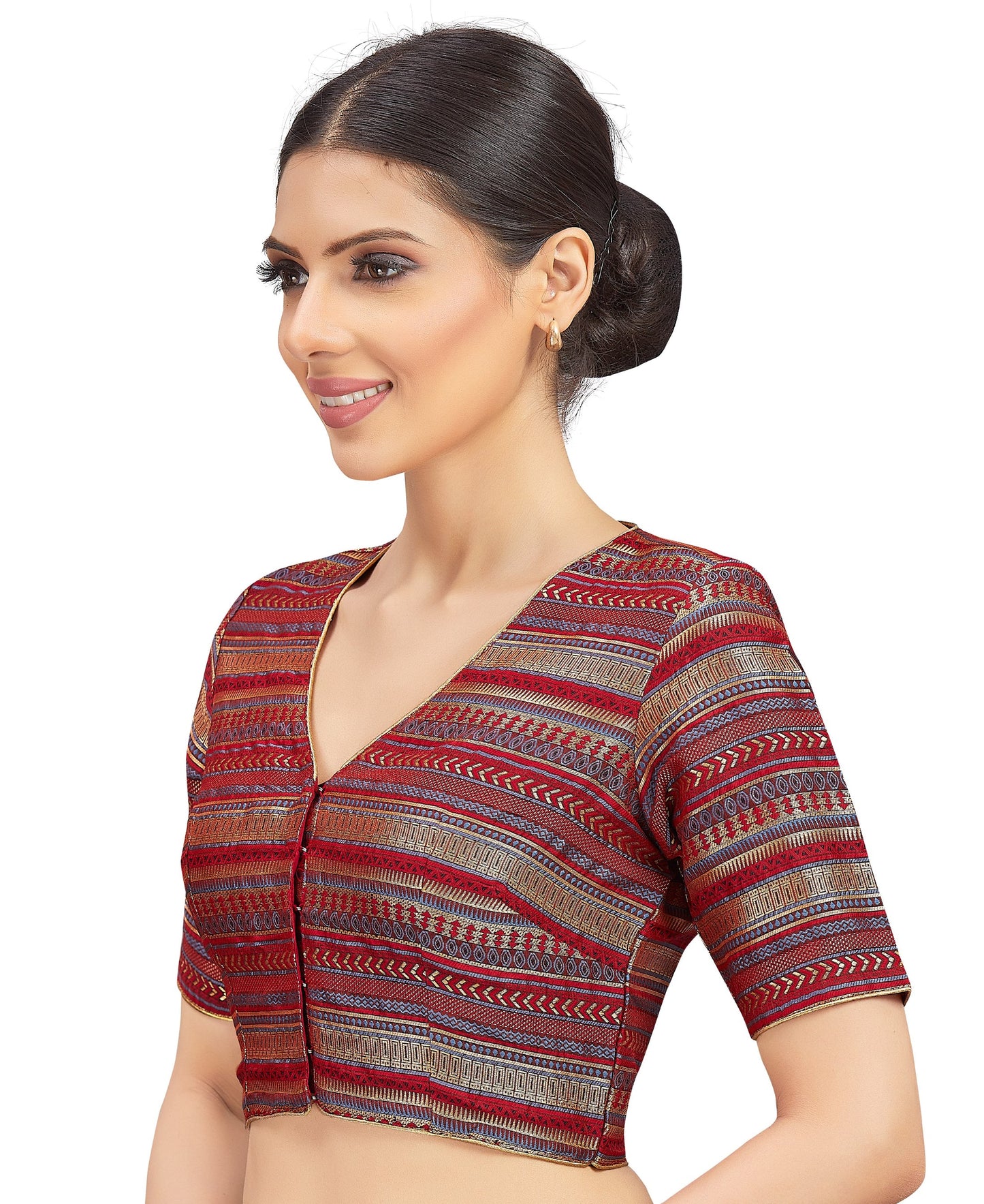 Maroon Brocade Blouse