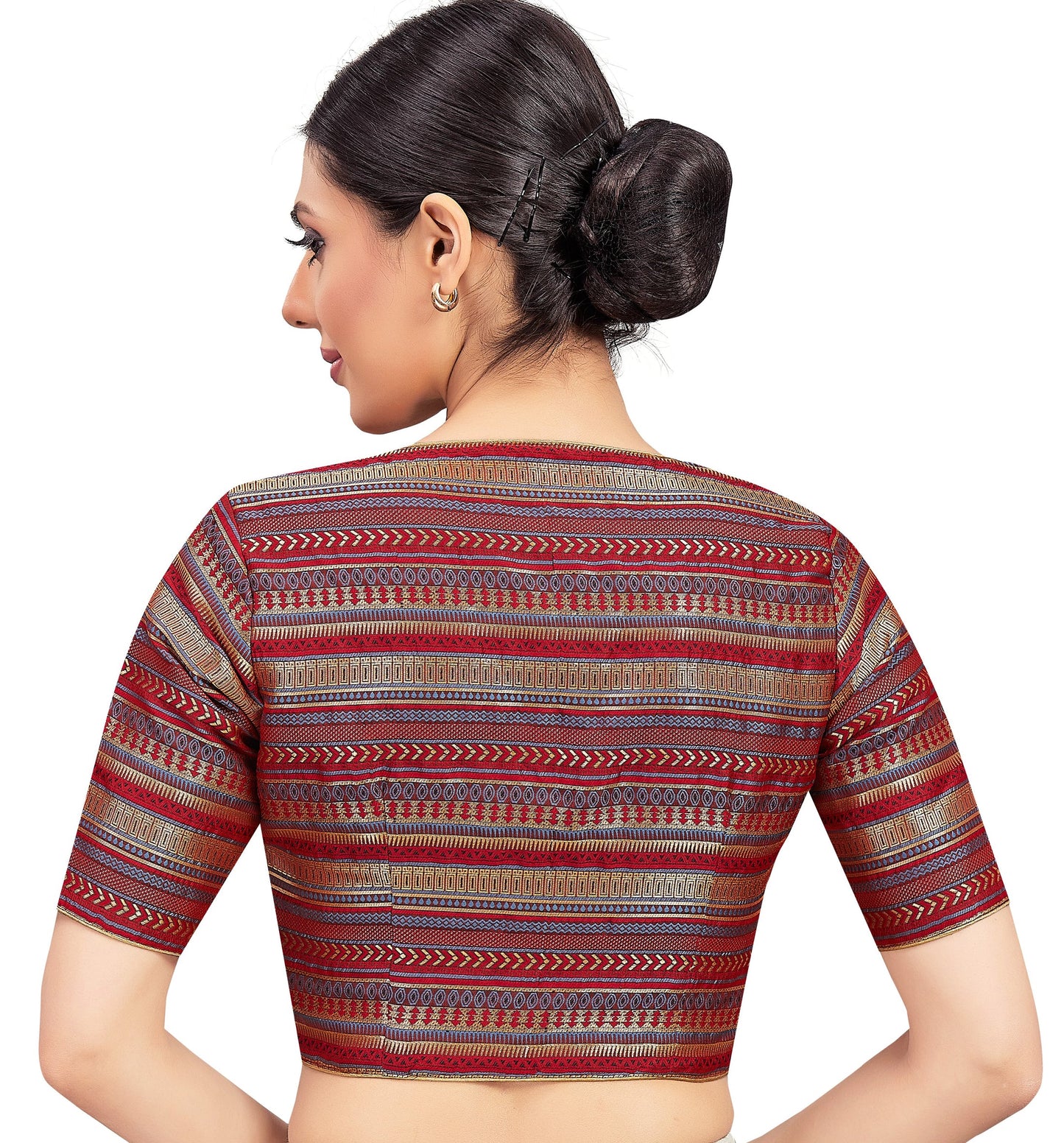 Maroon Brocade Blouse