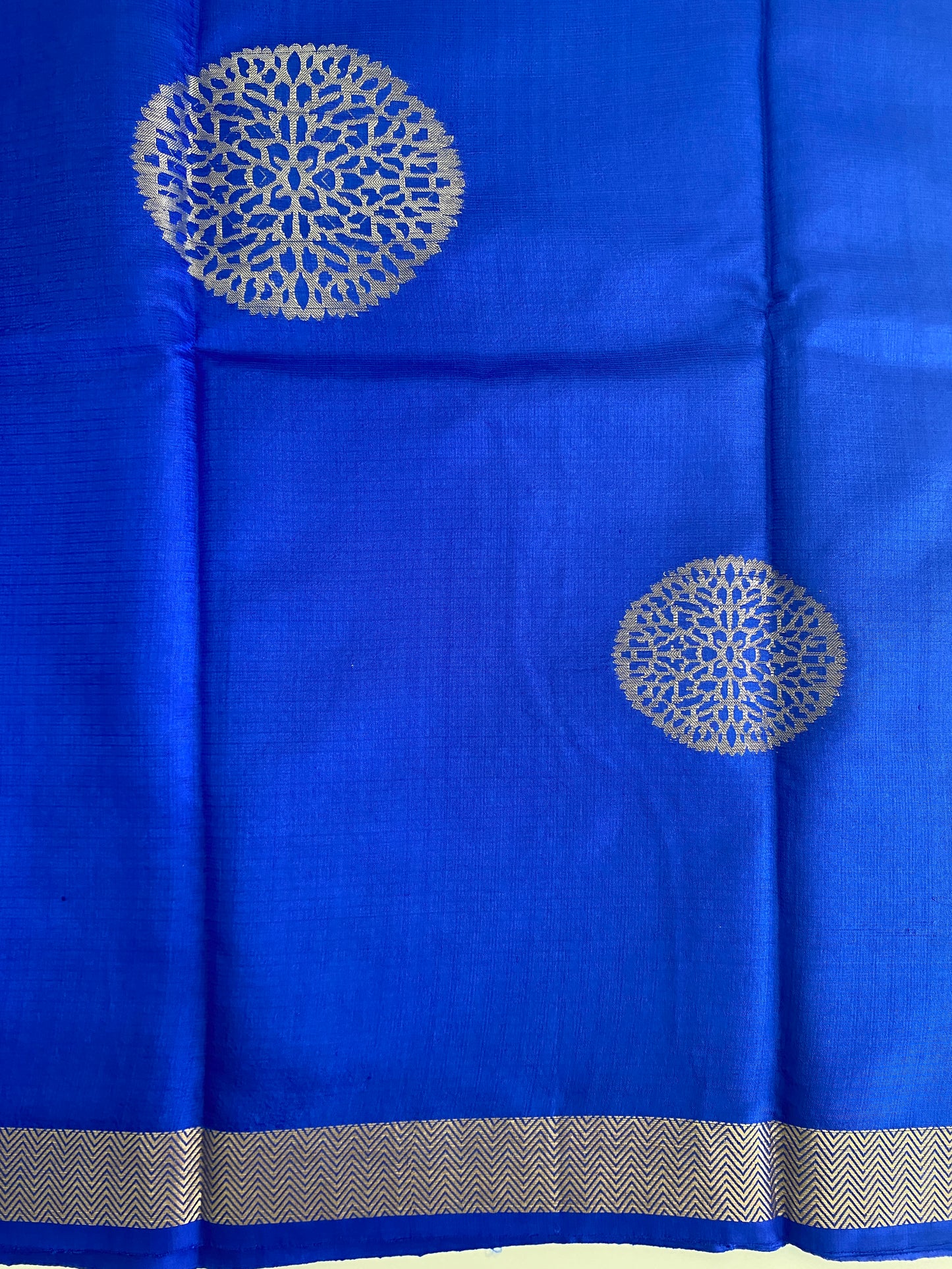 Raw Mango Puna Katan Silk Saree | Royal Blue