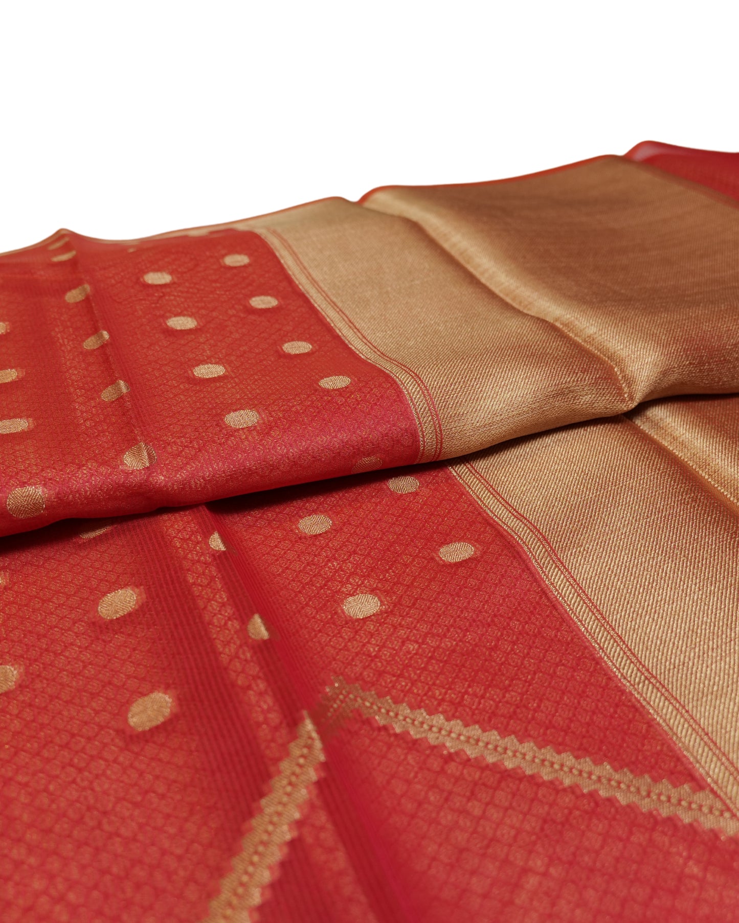 Fancy Chanderi Supernet Saree with Golden Zari Border