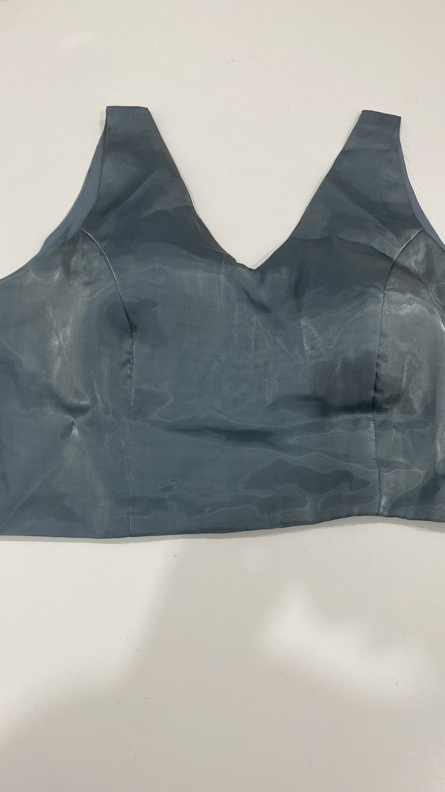 Grey Satin Blouse - Padded