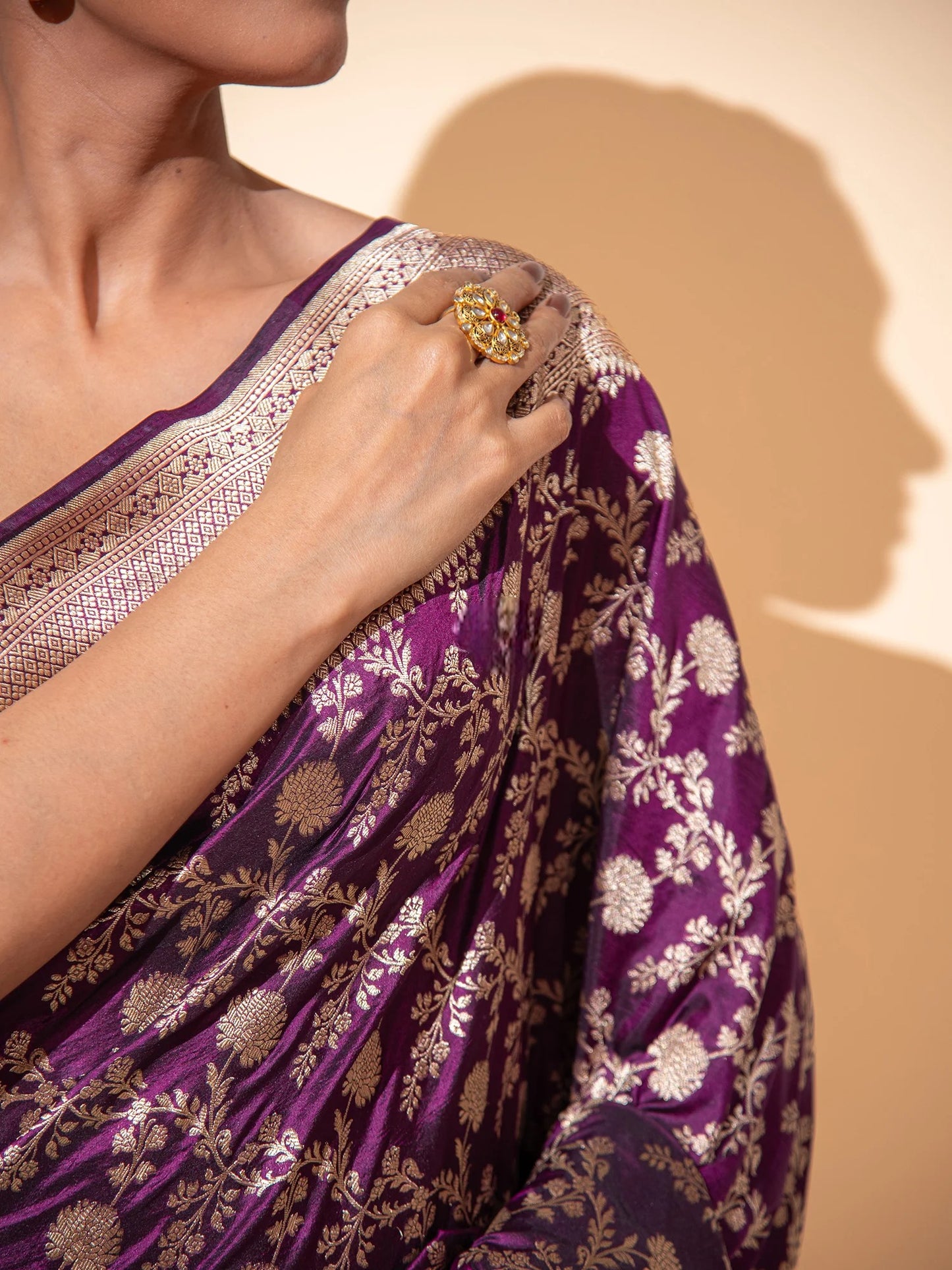 Wine Uppada Katan Silk Handloom Banarasi Saree