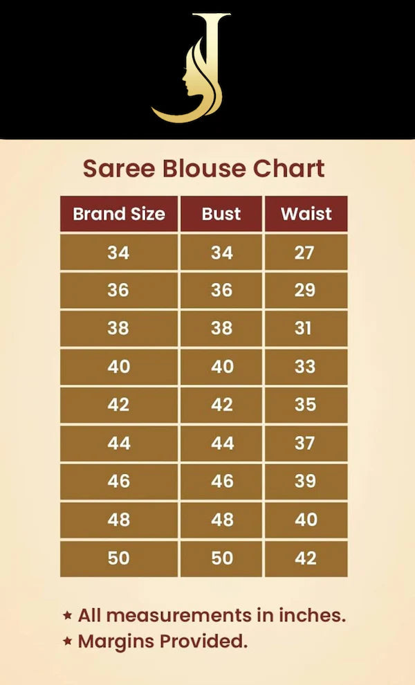 Women’s Gold Banaras Brocade Round Neck Readymade Saree Blouse