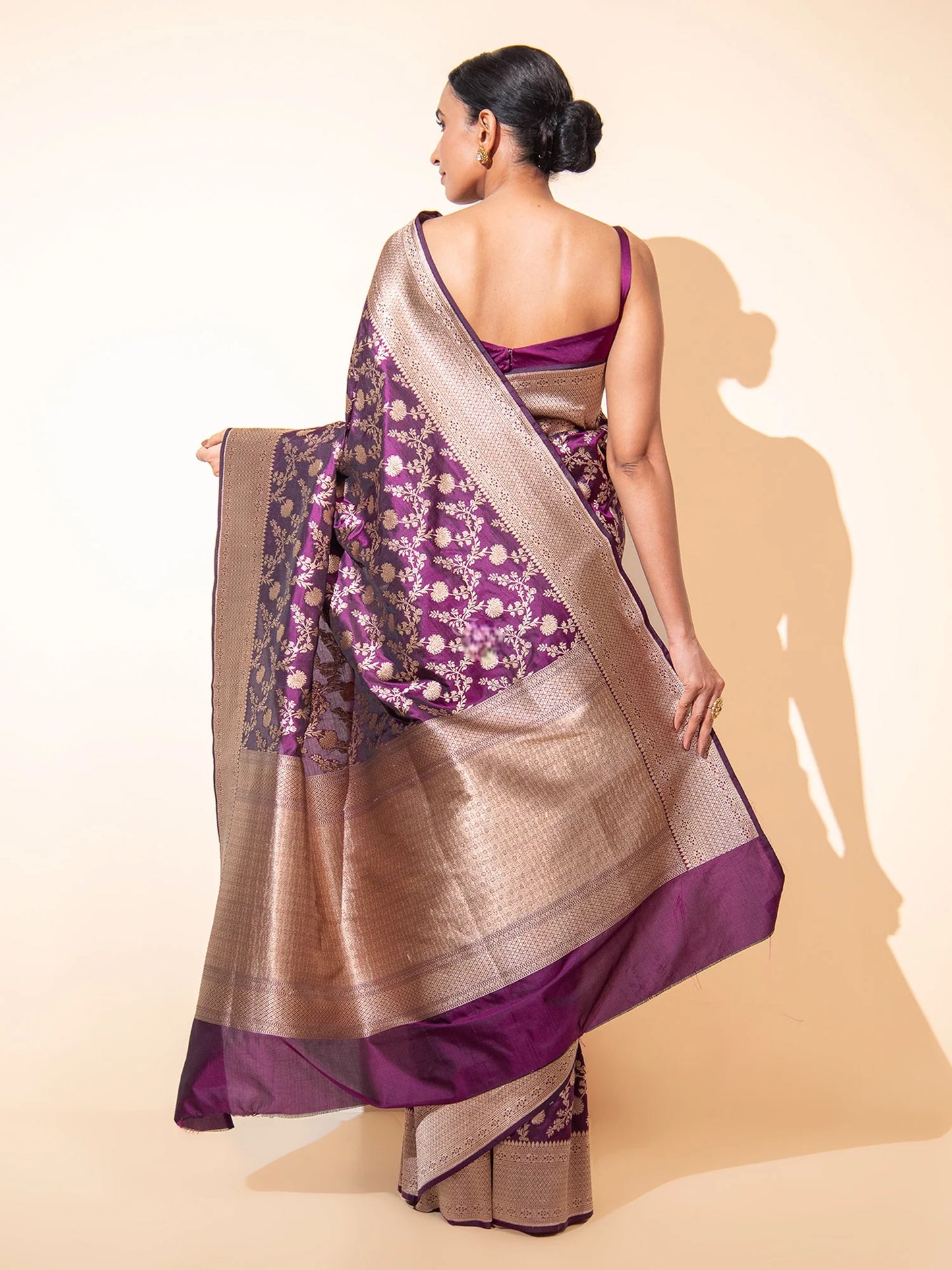 Wine Uppada Katan Silk Handloom Banarasi Saree