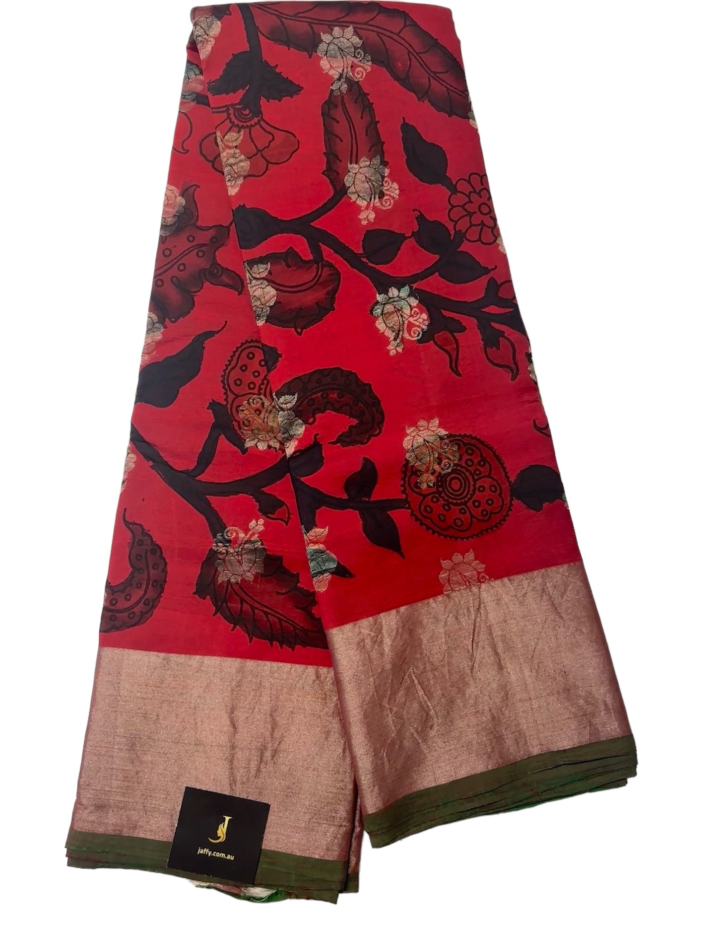 Handloom Pen Kalamakari Pure Kanjivaram Silk Saree