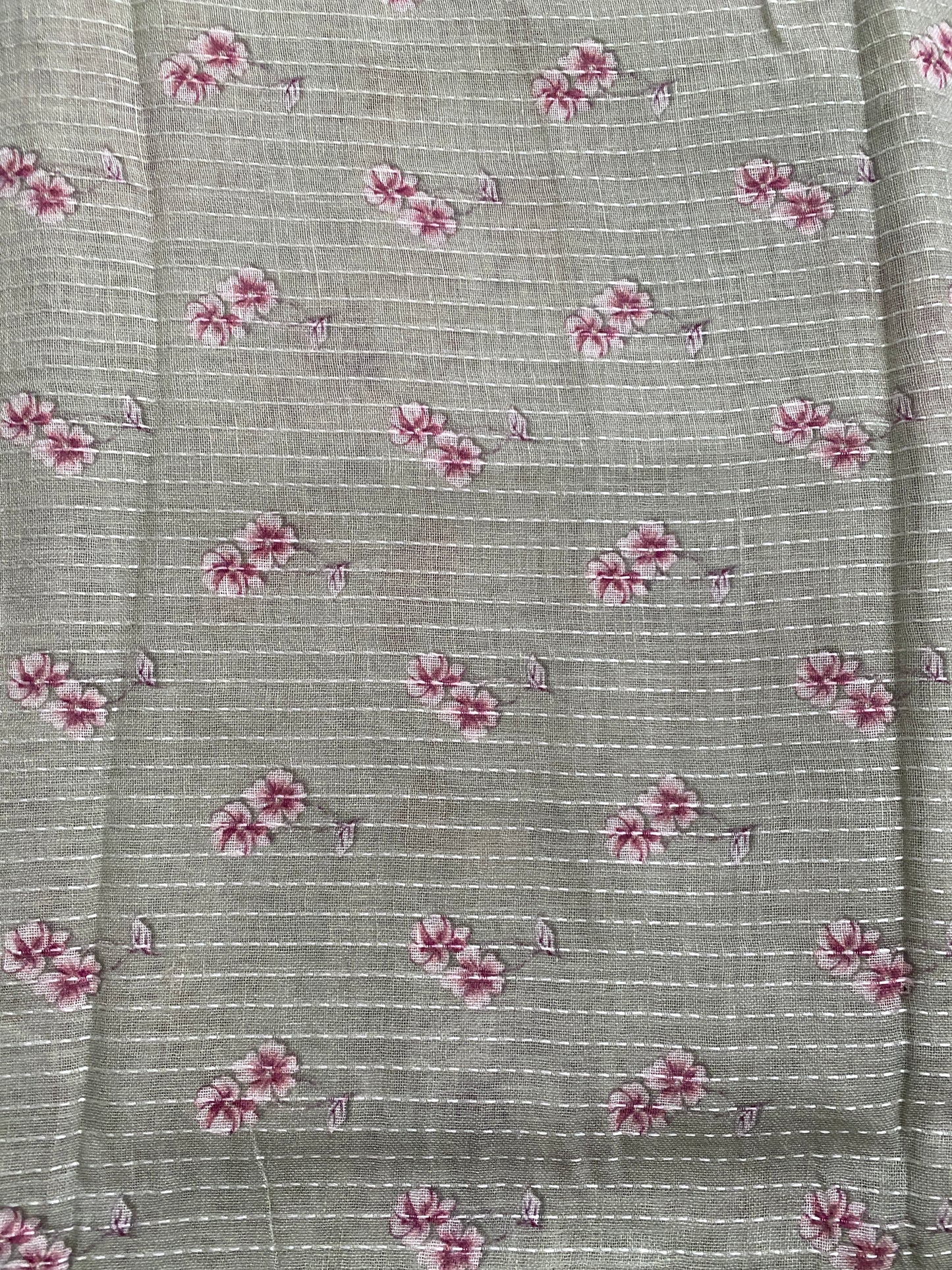 Pure Linen Saree With Digital Prints | Floral Patterns
