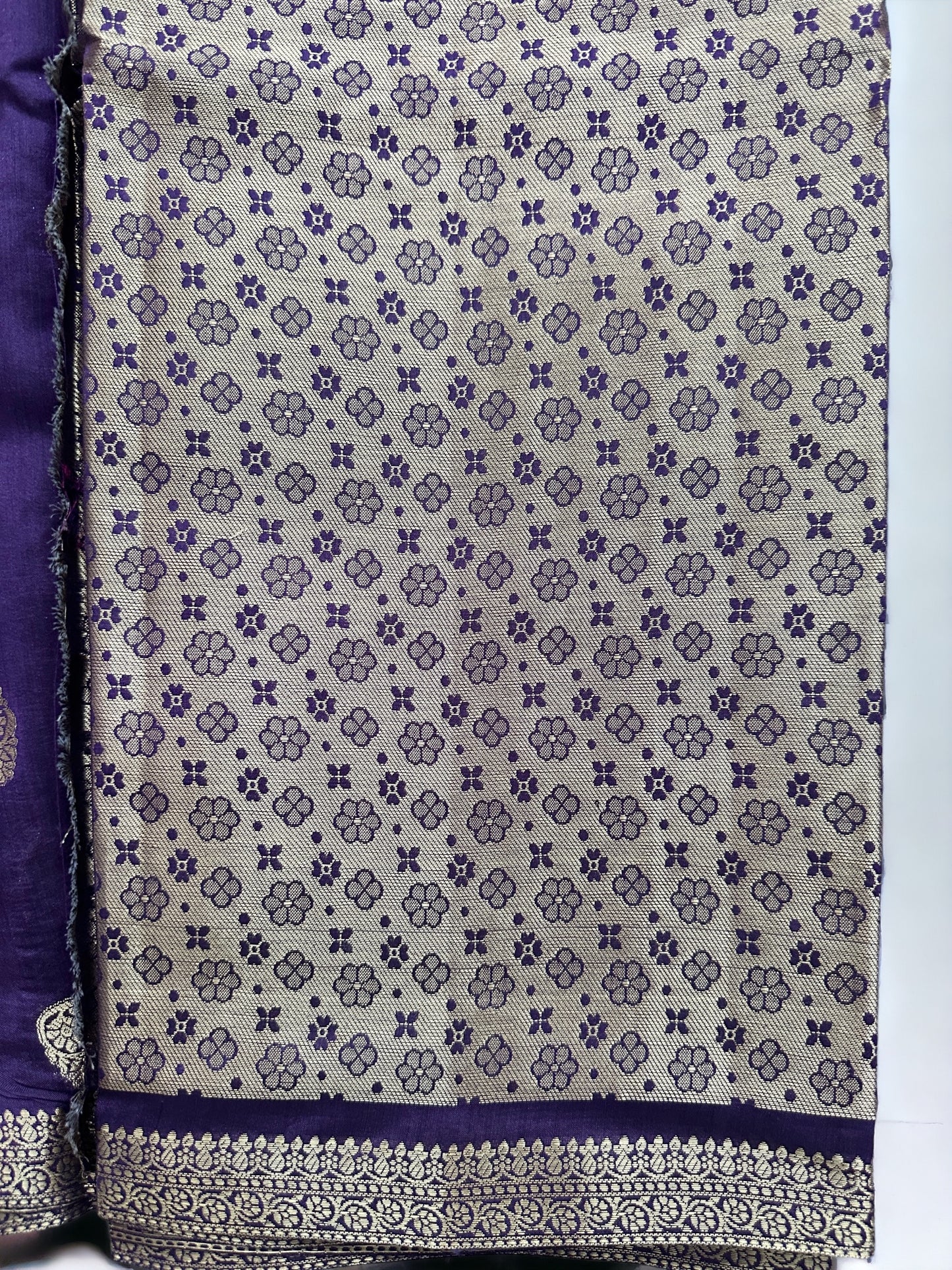 Chiniya Katan Silk Saree With Antique Zari Works | Royal Purple