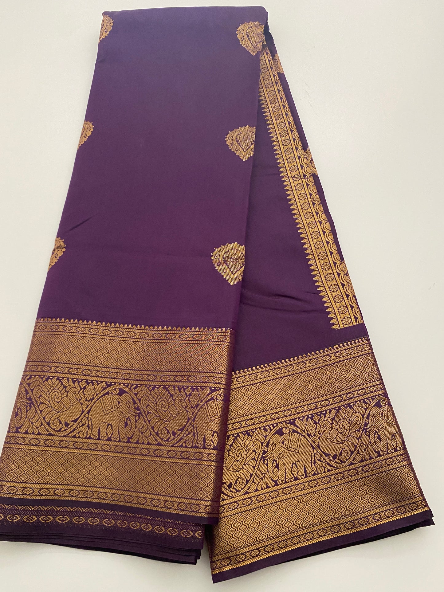Kanchi Fancy Semi Silk Saree | Purple Saree