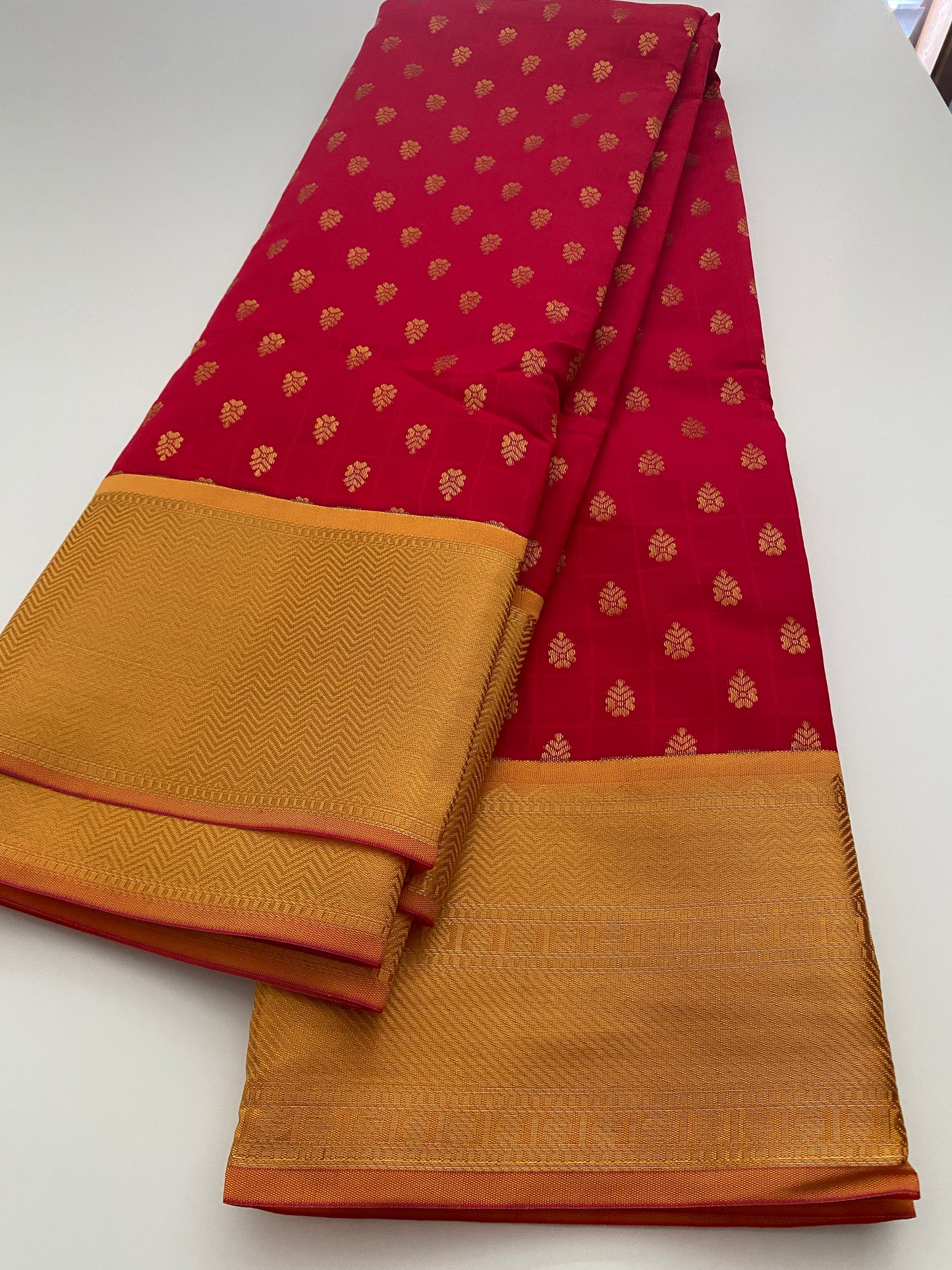 Kanchi Fancy Semi Silk Saree | Red Saree