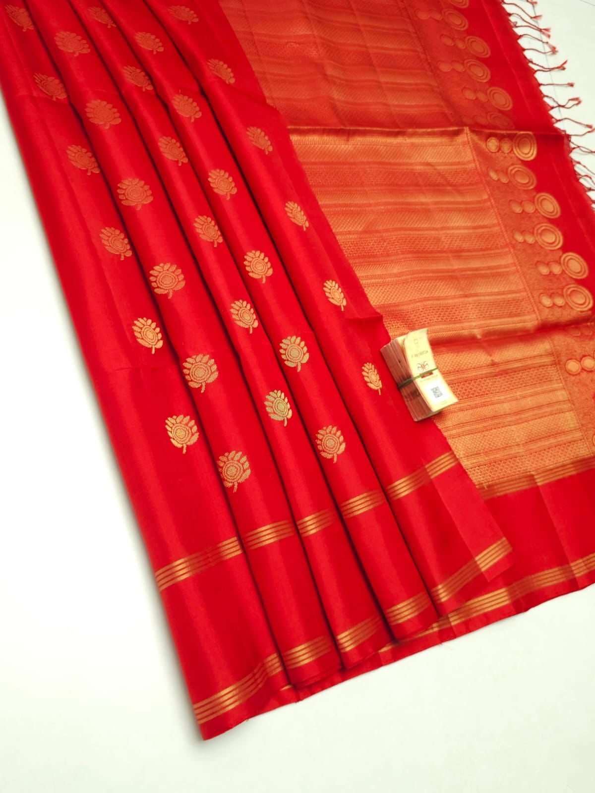 Handloom Pure Soft Silk Saree | Silk Mark Certified | Red Saree