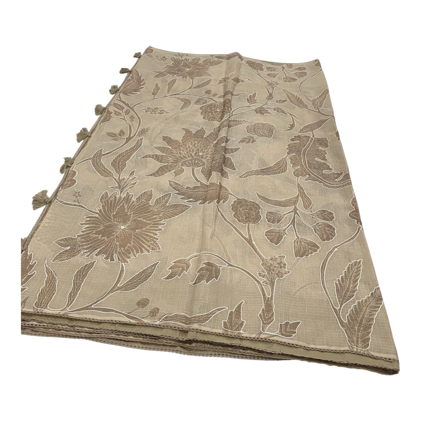 Fancy Kota Saree in Off White with Kantha Applique Work