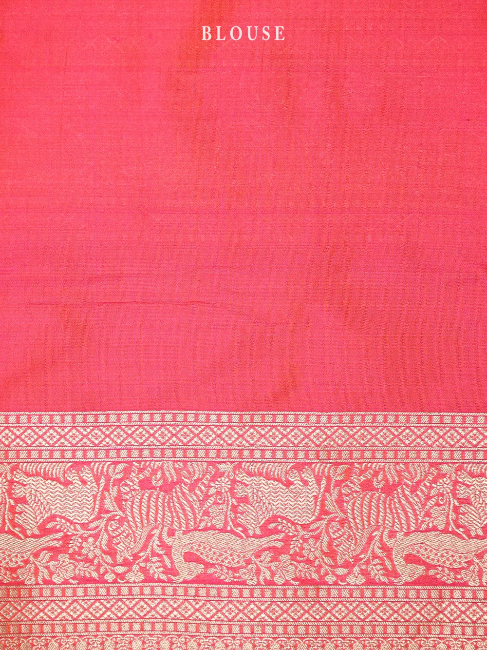 Pink Orange Shikargah Brocade Katan Silk Banarasi Saree