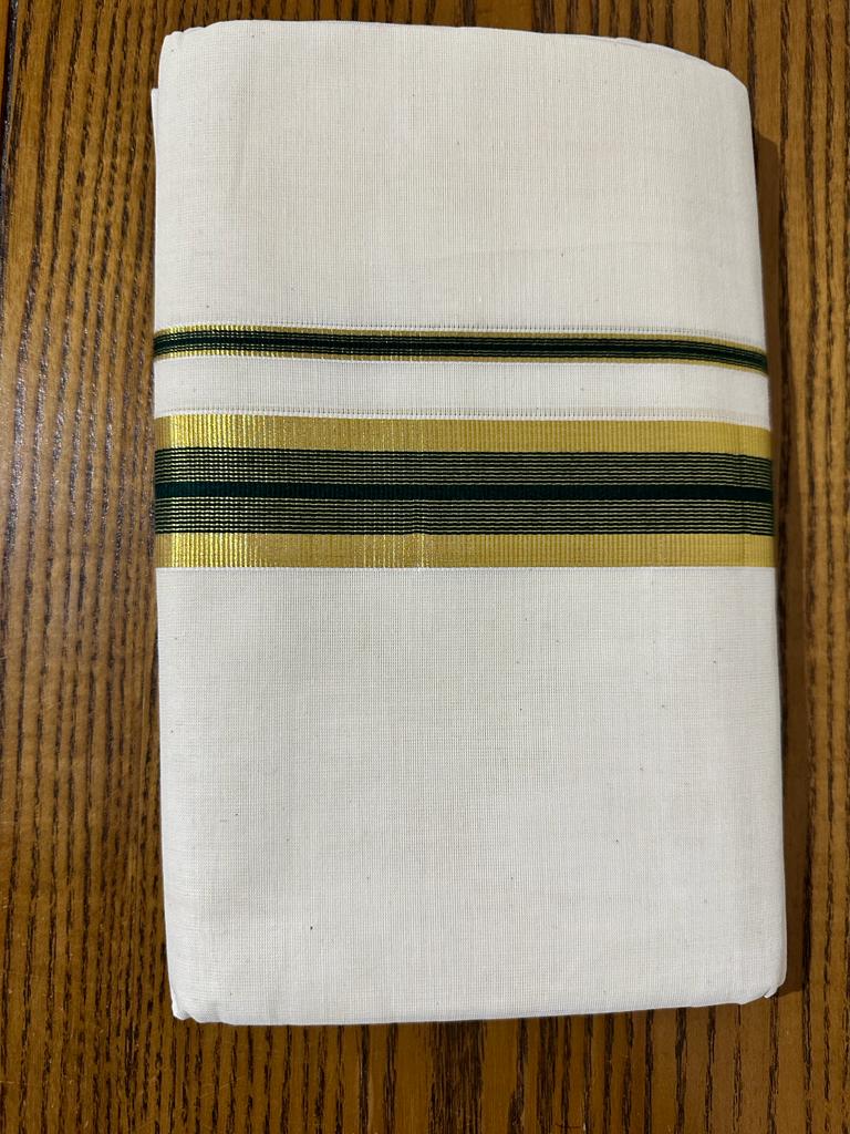 Set Mundu With Gold And Green Kara