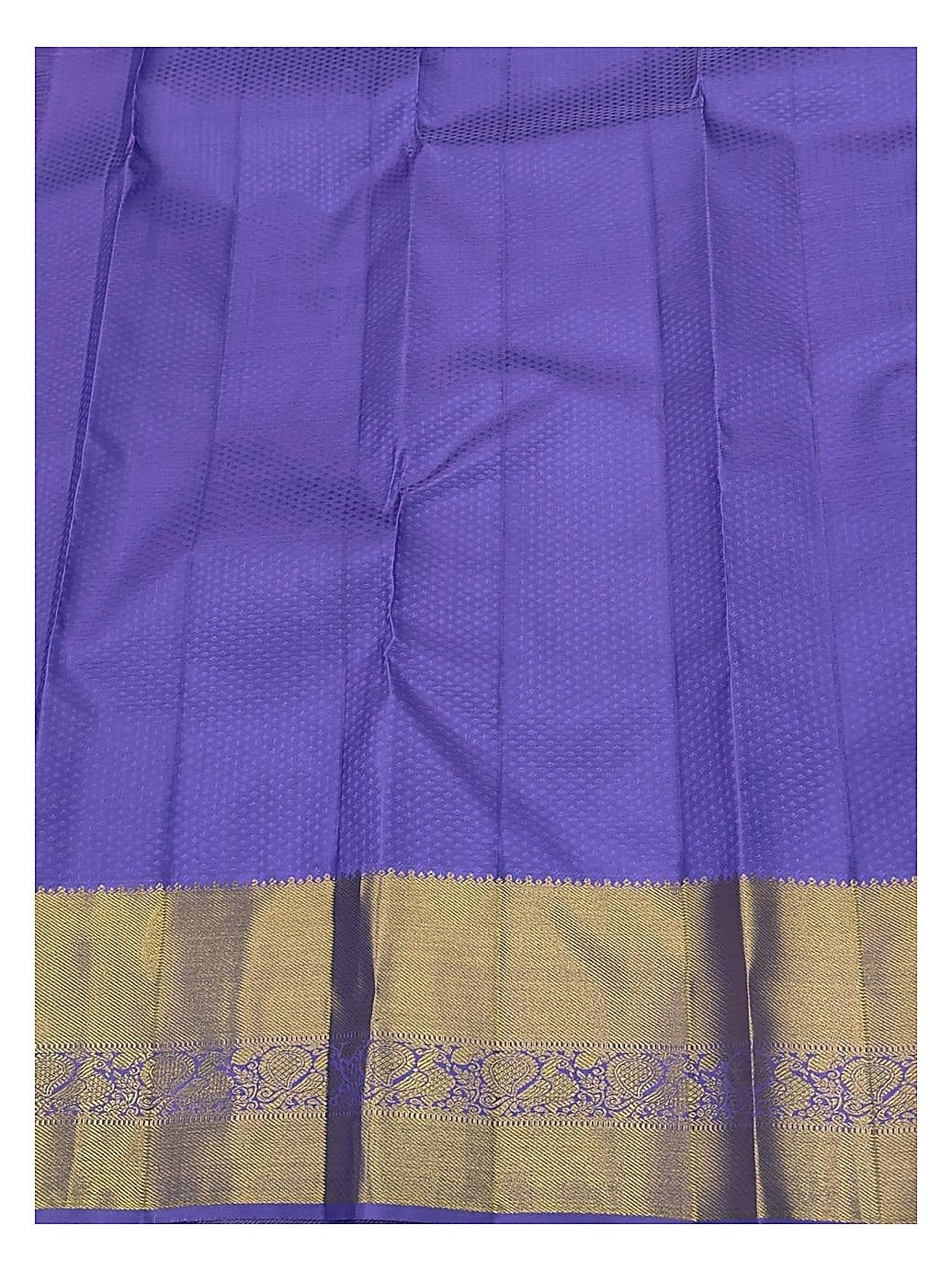 Lavender Purple Handwoven Pure Silk Saree with Gold-Toned Border