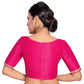 Hot Pink Polyester Blouse with Embroidered Elegance