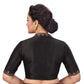 Embroidered Saree Blouse with Matka Neckline - Black