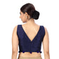 Elegant Sleeveless Polyester Blouse with Pompom Details - Navy Blue