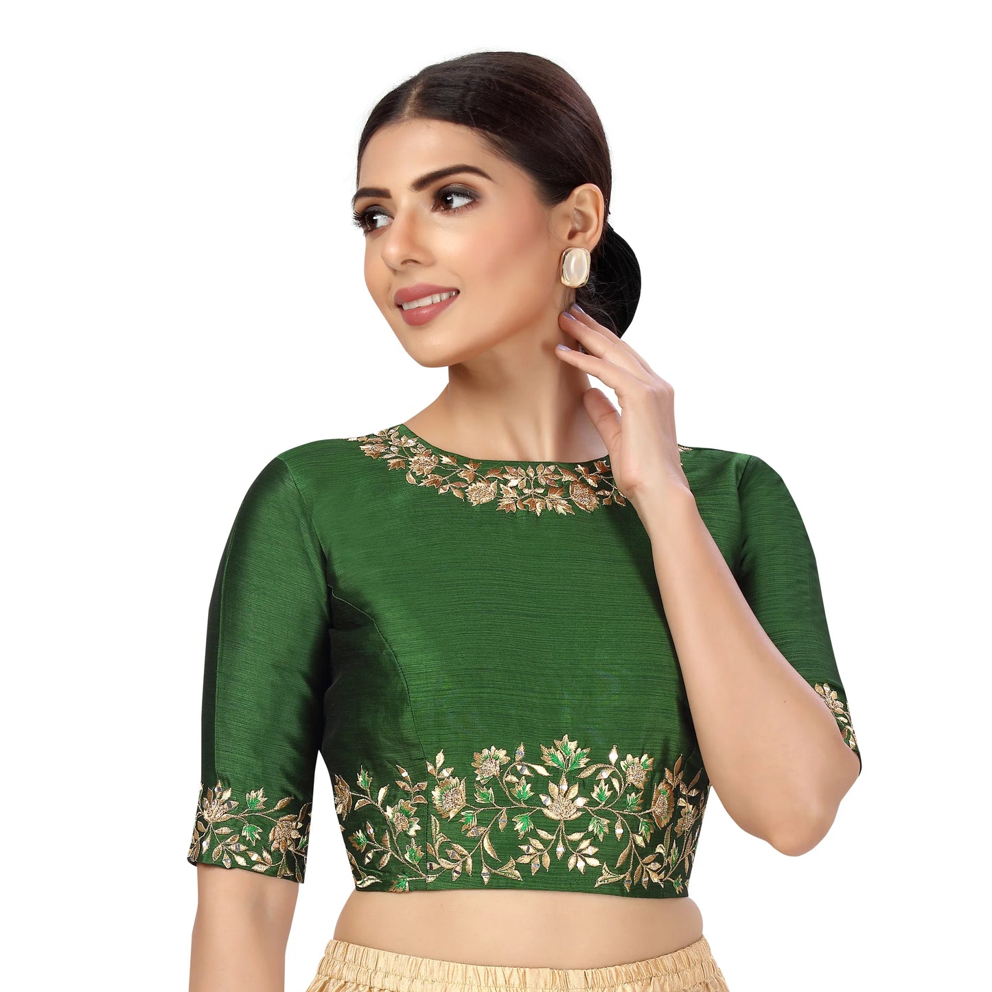 Embroidered Blouse  - Green