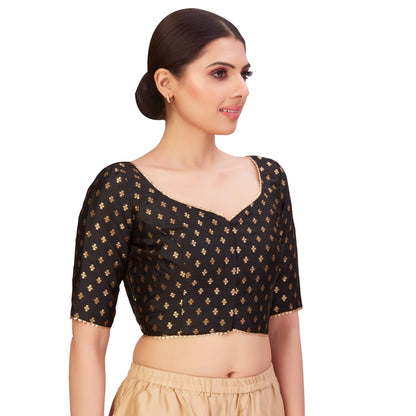 Banarasi Brocade Festive Blouse - Black