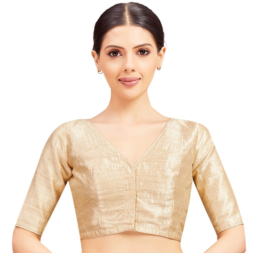 Raw Silk Blouse: Gold