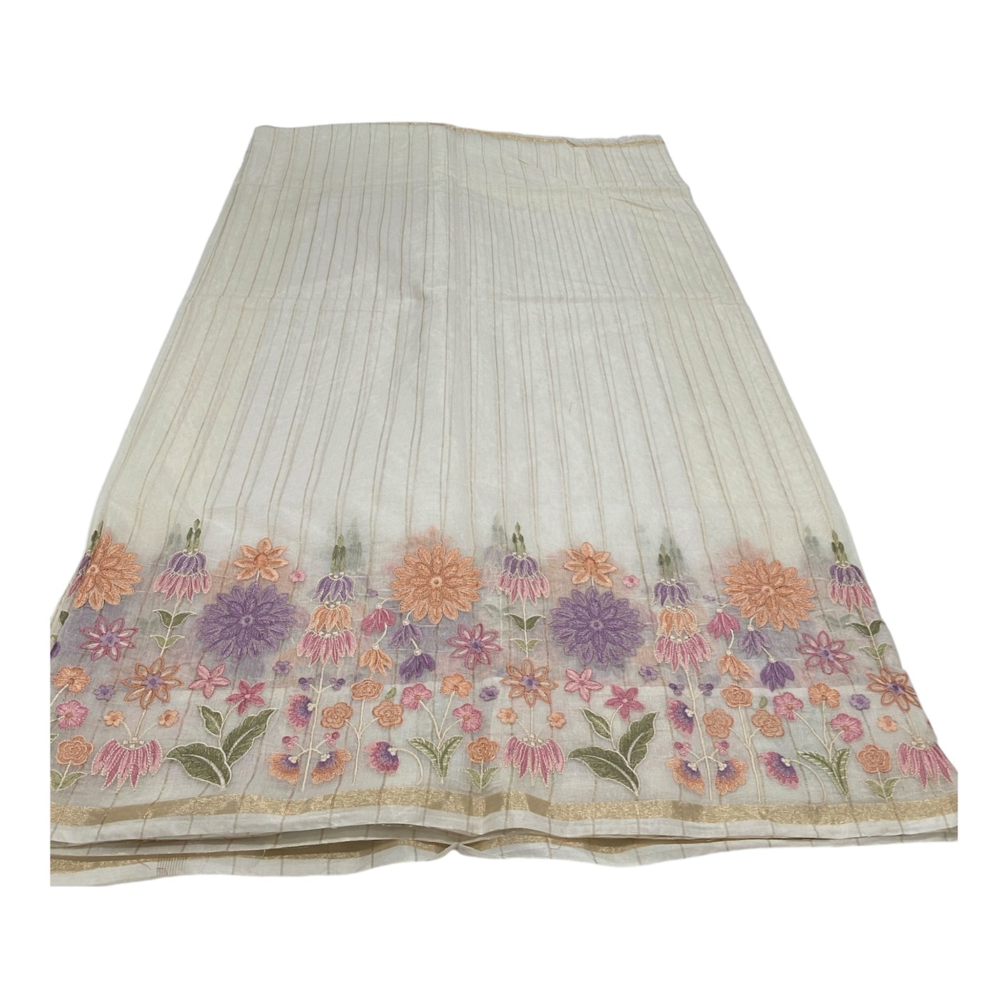 Fancy Chanderi Saree in Off White with All-Over Thread Work