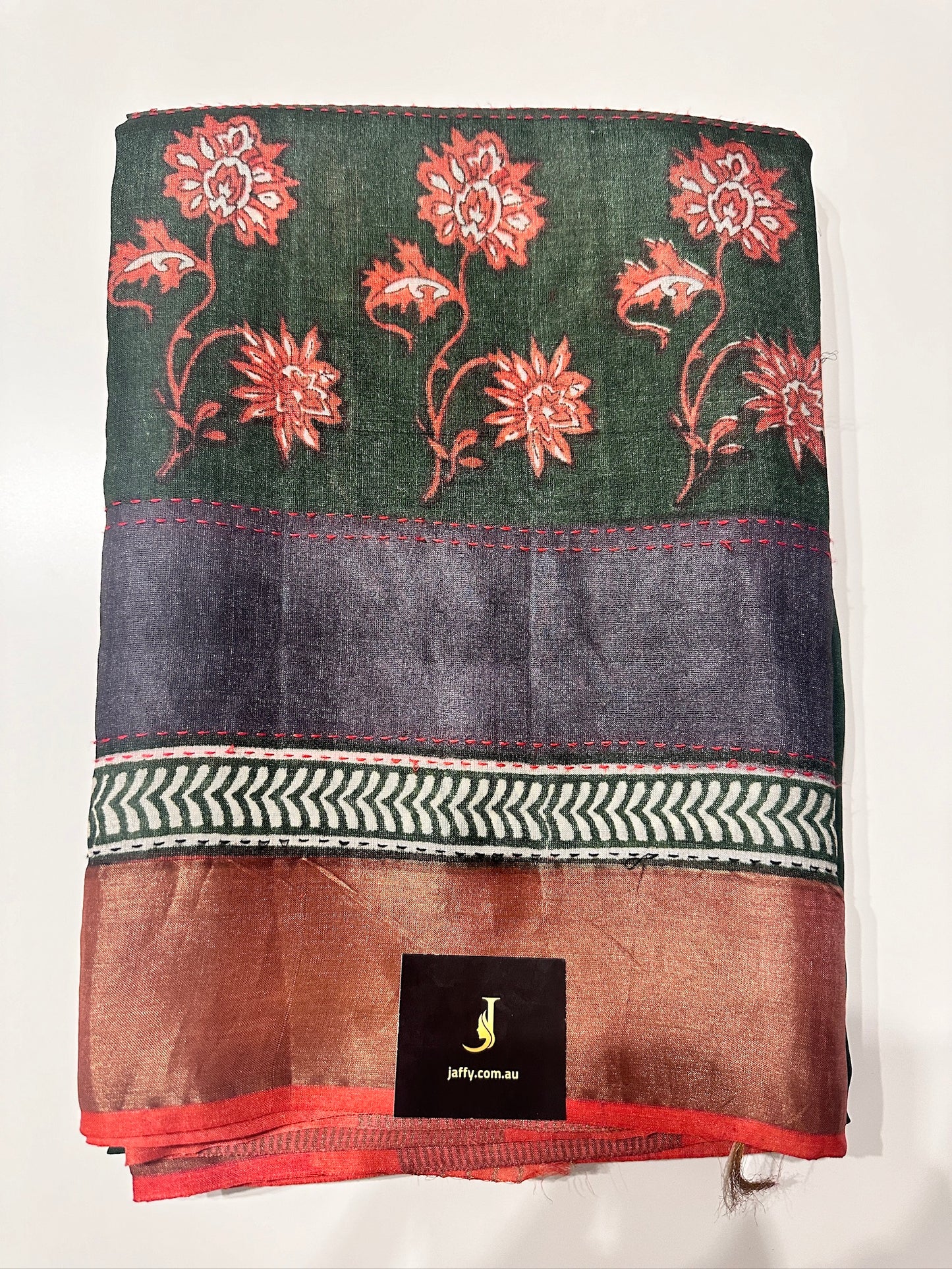 Pure Tussar Silk Saree with Kantha Work