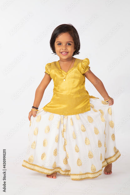 Custom Stitched Skirt Set | Dhavani Set | Pattupavada