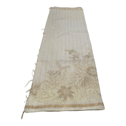 Fancy Chanderi Saree in Off White with Rich Embroidery Work