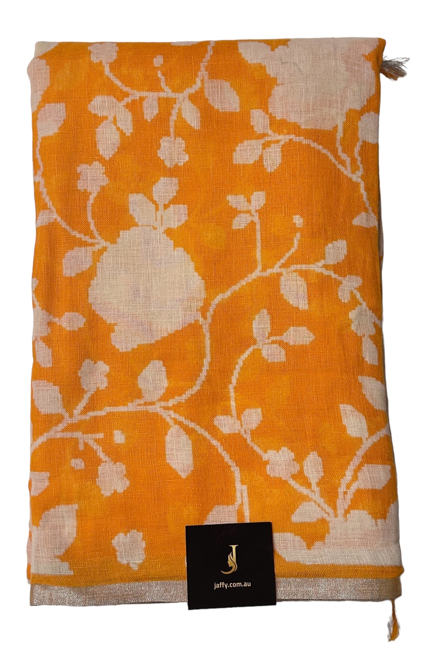 Pure Linen Saree With Floral Digital Print