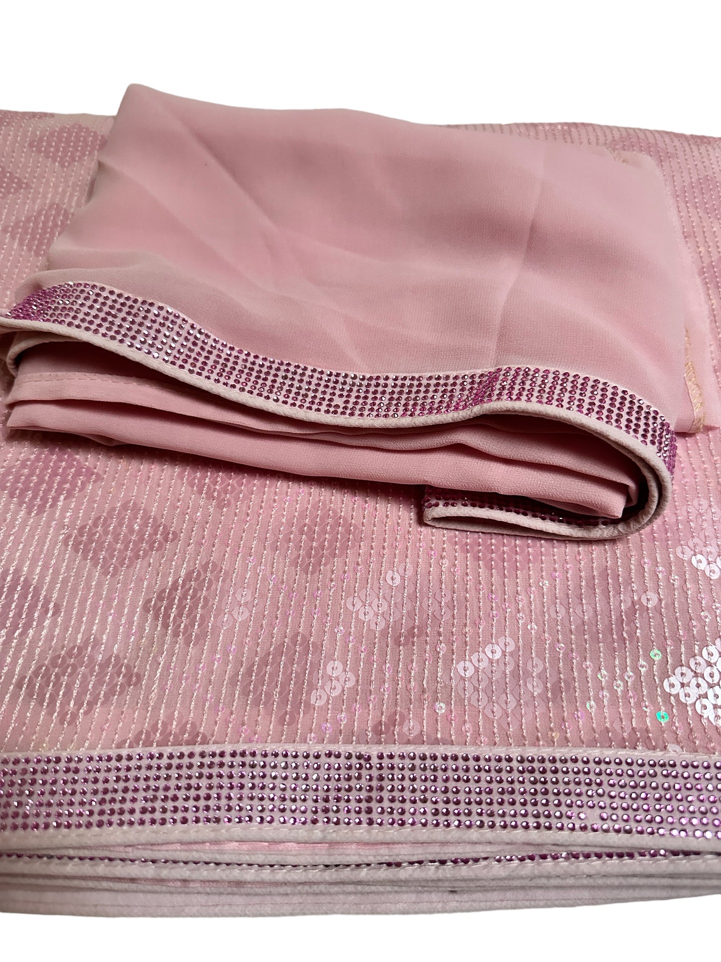 Elegant Pink Georgette Saree with Thread and Sequence Work