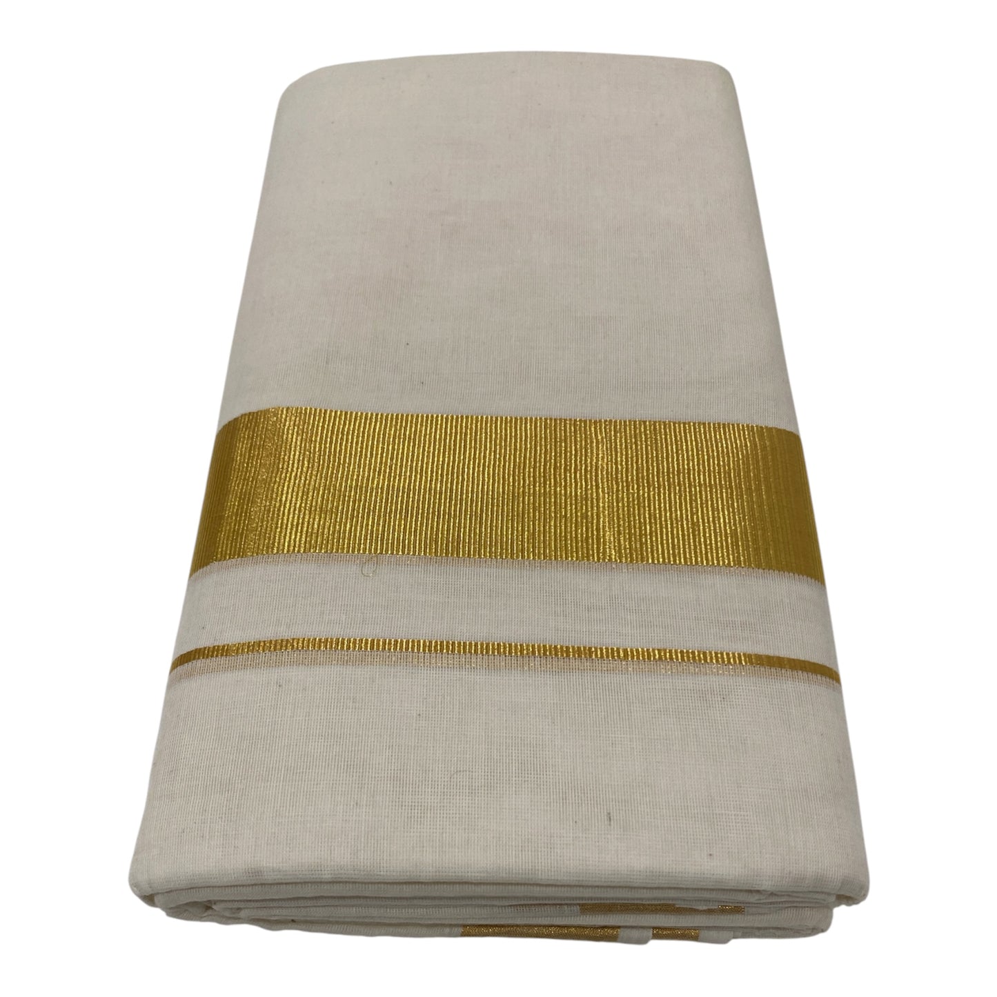 Premium Kerala Handloom Golden Border Mundu