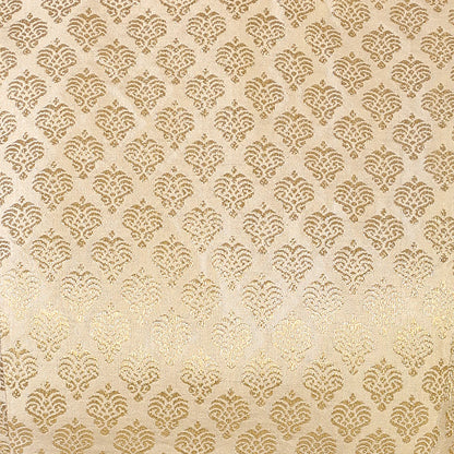 Gold Pastel Brocade Polyester Blouse
