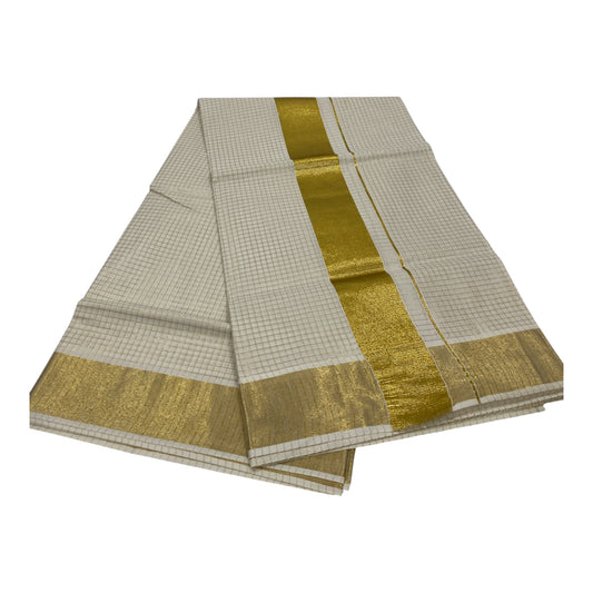 Premium Onam Saree with Elegant Micro Check Pattern