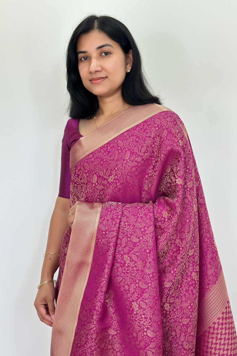 Handloom Pure Mysore Silk Saree – Lightweight Elegant Silk Saree | Australia