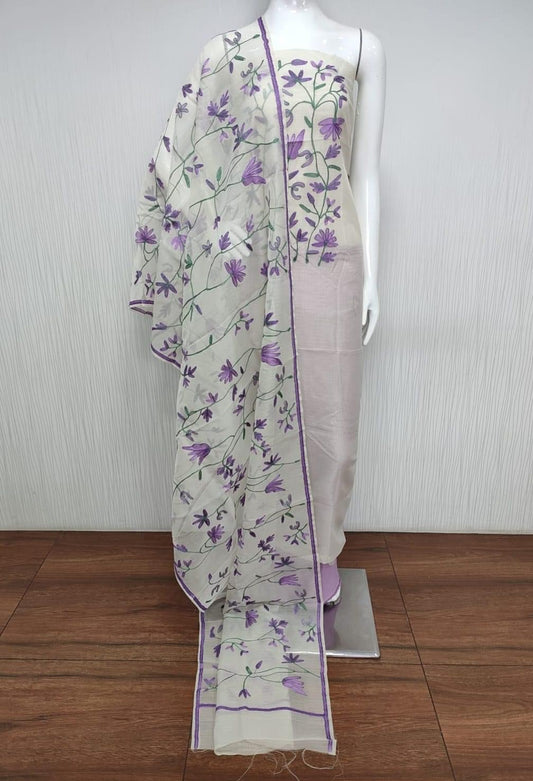 Silky Kota Embroidered Salwar Salwar-Custom Stitched