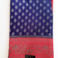 Semi Georgette Saree With Antique Zari Weaving | Blue And Red