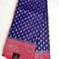 Semi Georgette Saree With Antique Zari Weaving | Blue And Red