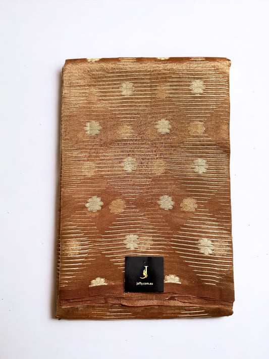 Tissue Silk Saree With Gold Zari Weaving