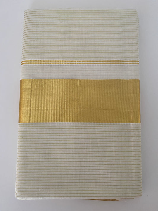 Kerala Set Saree With Thin Lines