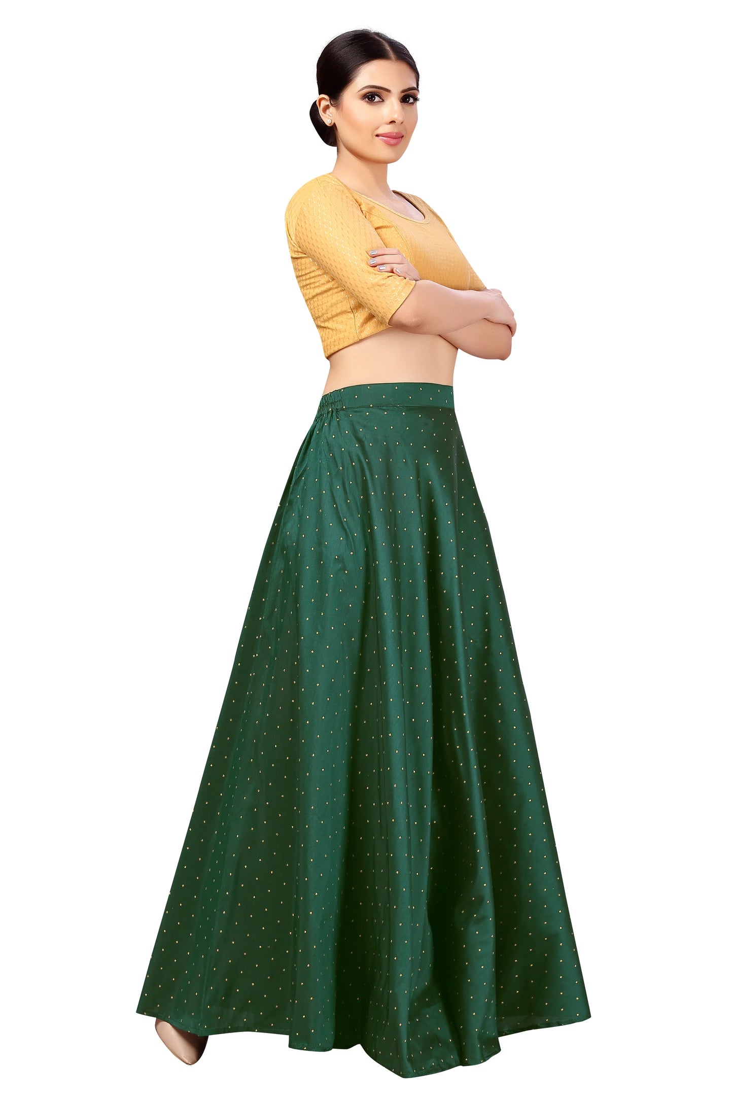 Lehenga Skirt Bottle Green