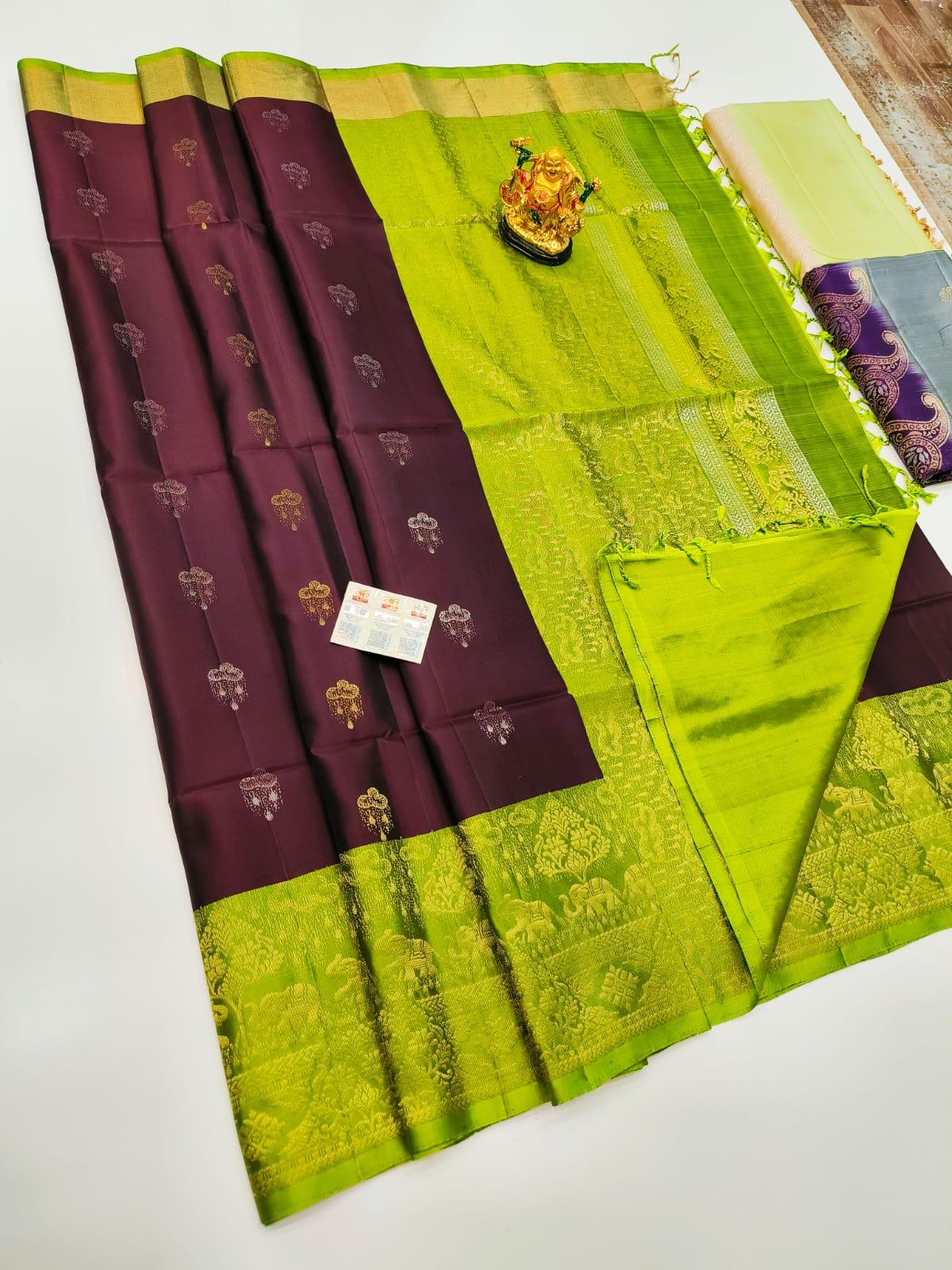 Pure Kanchipuram Soft Silk Saree | Silk Mark Certified