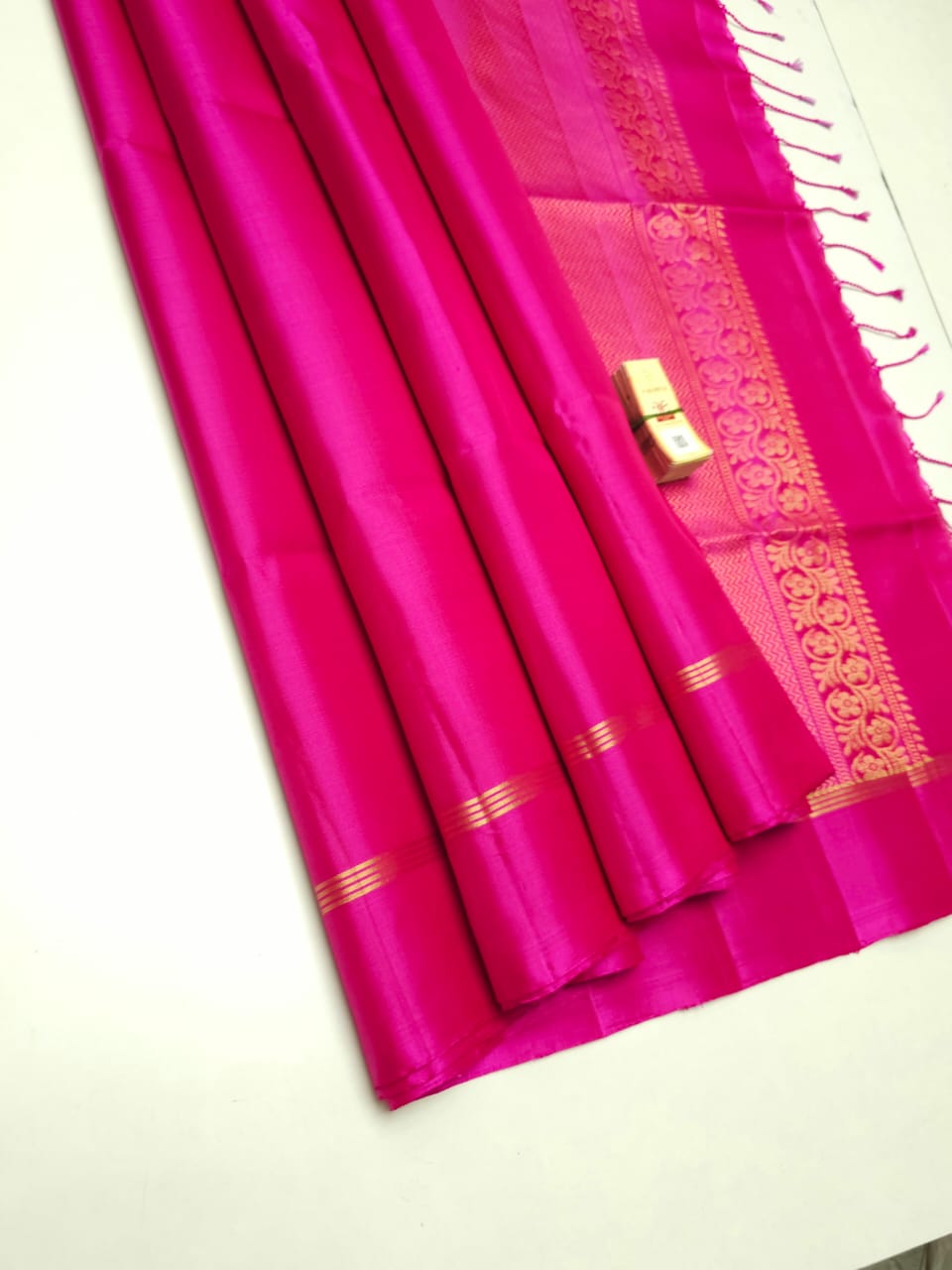 Handloom Pure Soft Silk Saree | Hot Pink | Silk Mark Certified