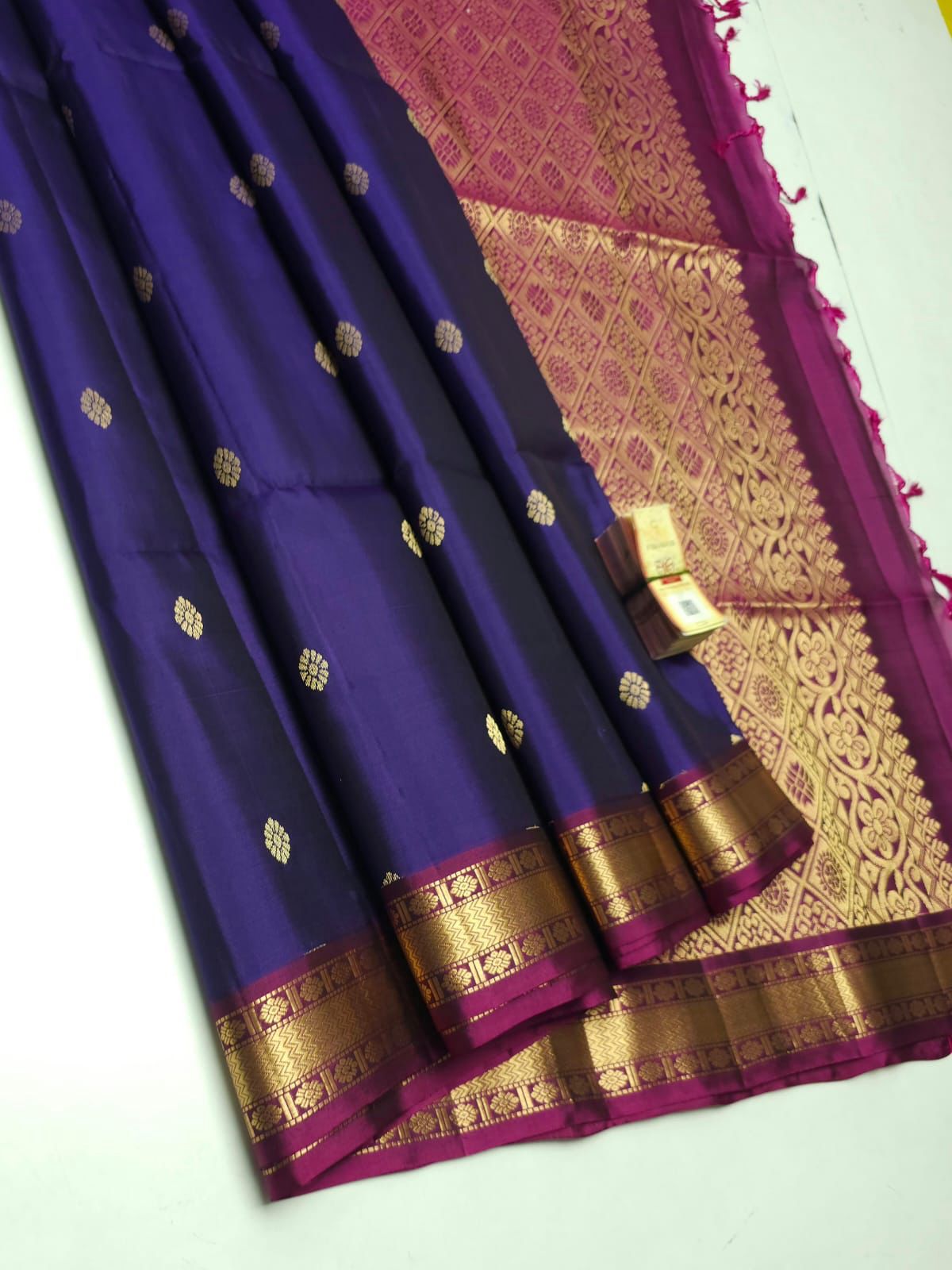 Handloom Pure Soft Silk Saree | Silk Mark Certified | Purple Saree