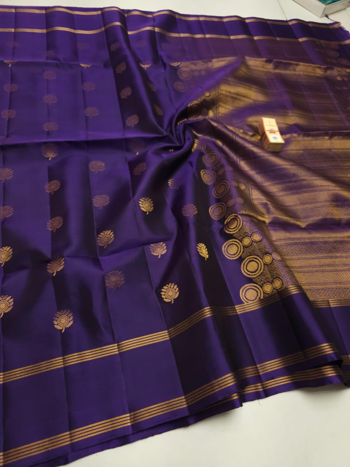 Handloom Pure Soft Silk Saree | Silk Mark Certified | Purple Saree