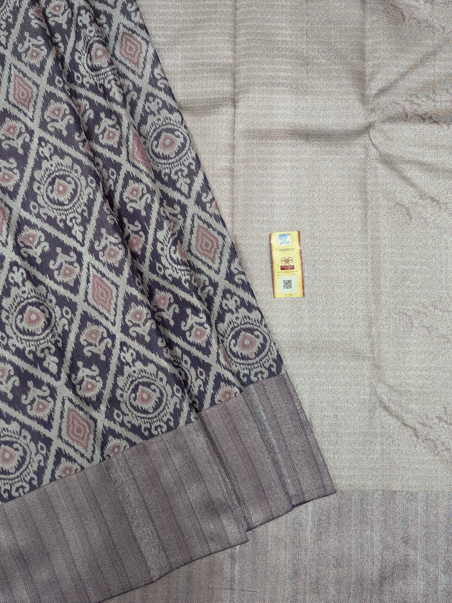 Pure Kanchipuram Silk IKKAT Style Saree | 1G Zari | Silk Mark Certified