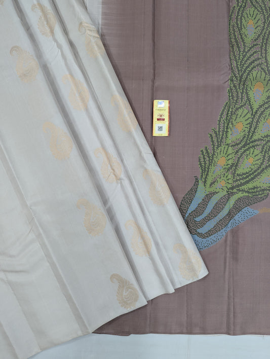 Pure Kanchipuram Silk Saree | Peacock Weave Pallu | 1G Zari | Silk Mark Certified