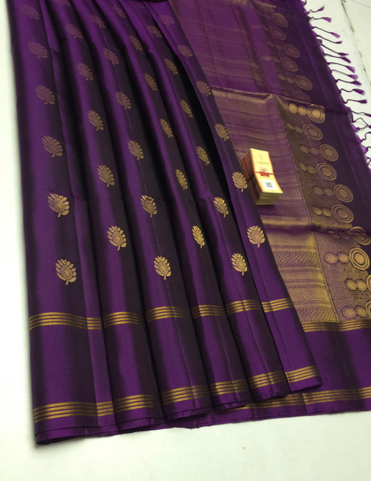 Handloom Pure Soft Silk Saree | Silk Mark Certified | Purple Saree